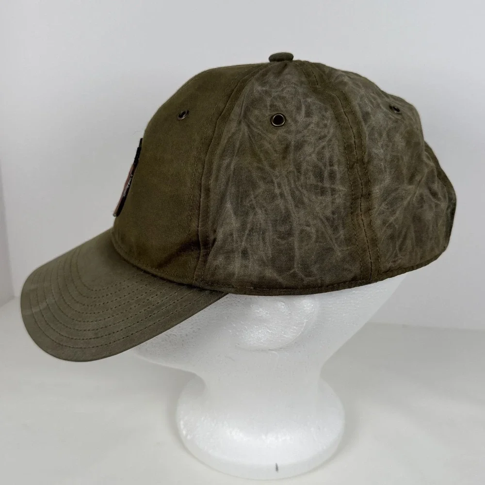 Polo Ralph Lauren Hat Cap Oilcloth Wax Guide Sportsman Leather Patch Strap Back
